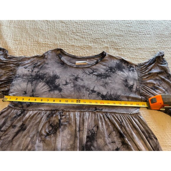 Urban Outfitters Tie Dye Tunic Top Black Gray Oversized Boho Grunge Loose Fit M - Picture 3 of 10
